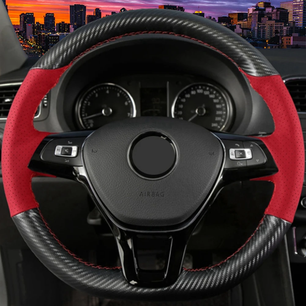 

Автомобильные аксессуары из натуральной кожи на заказ, чехол на руль для Volkswagen Golf 7 Mk7 Passat B8, интерьер автомобиля