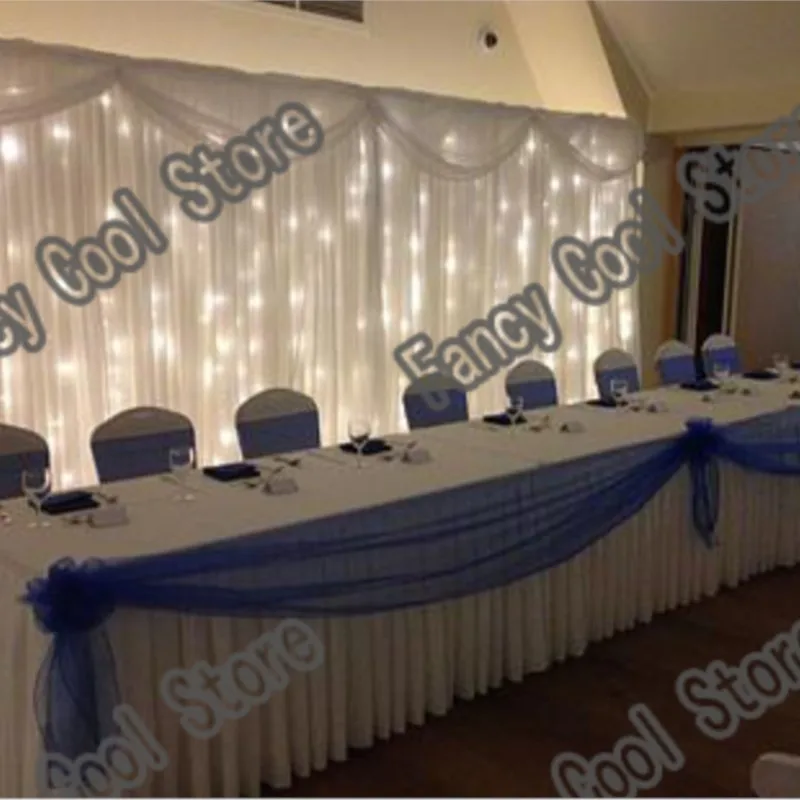 

pretty and princessy white Wedding starlight Backdrop Curtain with Led Light for Wedding trinkle venue backdrop Decoration