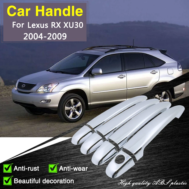 

for Lexus RX RX300 RX330 RX350 RX400h XU30 2004~2009 Chrome Door Handle Cover Car Accessories Rustproof Stickers Exterior Catch