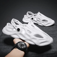 mens outdoor sandals leisure hole shoes indoor and outdoor slippers beach slippers breathable soft bottom baotou sandals