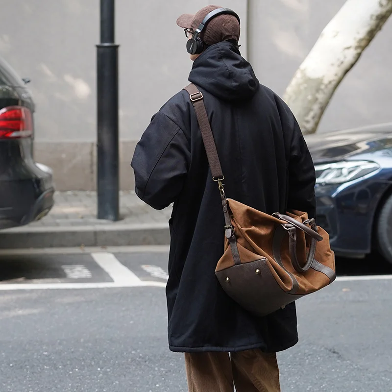 Winter Thick Long Coat Men Warm Fashion Oversize Lamb Wool Jacket Men Streetwear Korean Loose Thicken Hooded Coat Mens Parker