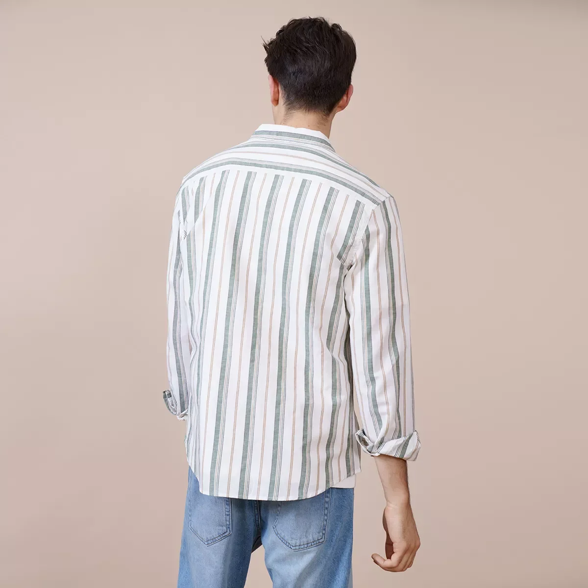 

2022New 2022 Spring Summer New Vertical Striped Mens Shirts Casual Linen Cotton Shirt Plus Size Brand Clothing SK130372