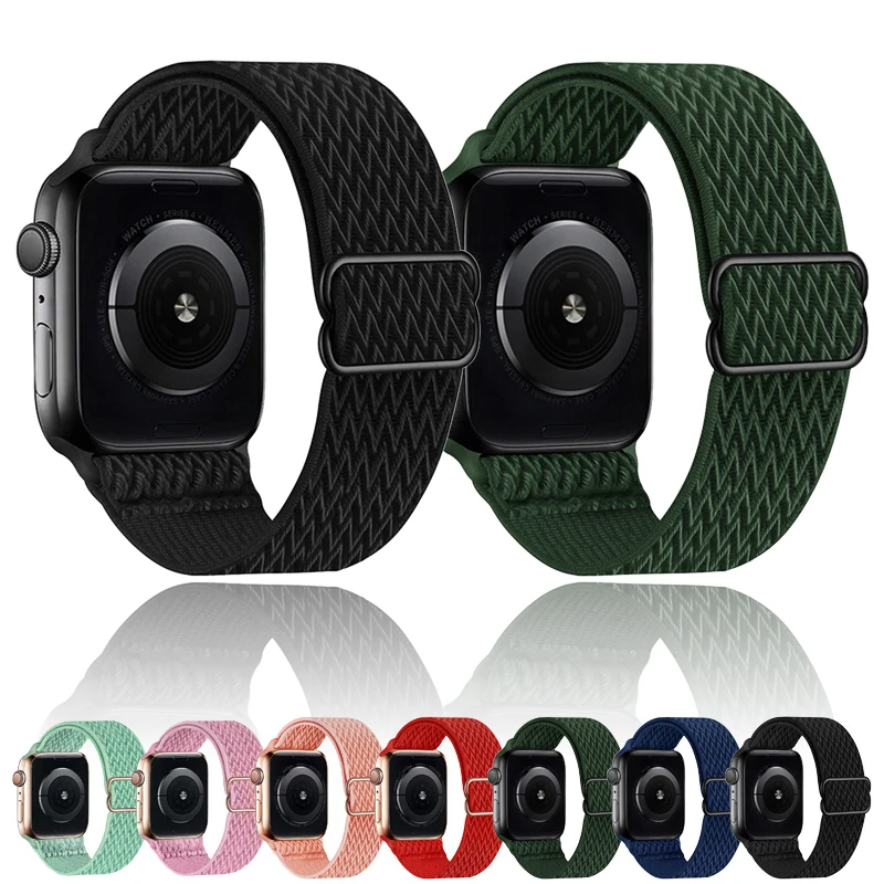 Эластичный нейлоновый ремешок для Apple Watch band эластичный браслет iWatch series Ultra SE 6 5 10 9