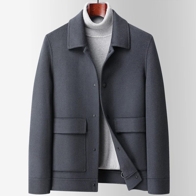 Falvlite осенне-зимняя куртка шерстяное пальто мужские двусторонние шерстяные