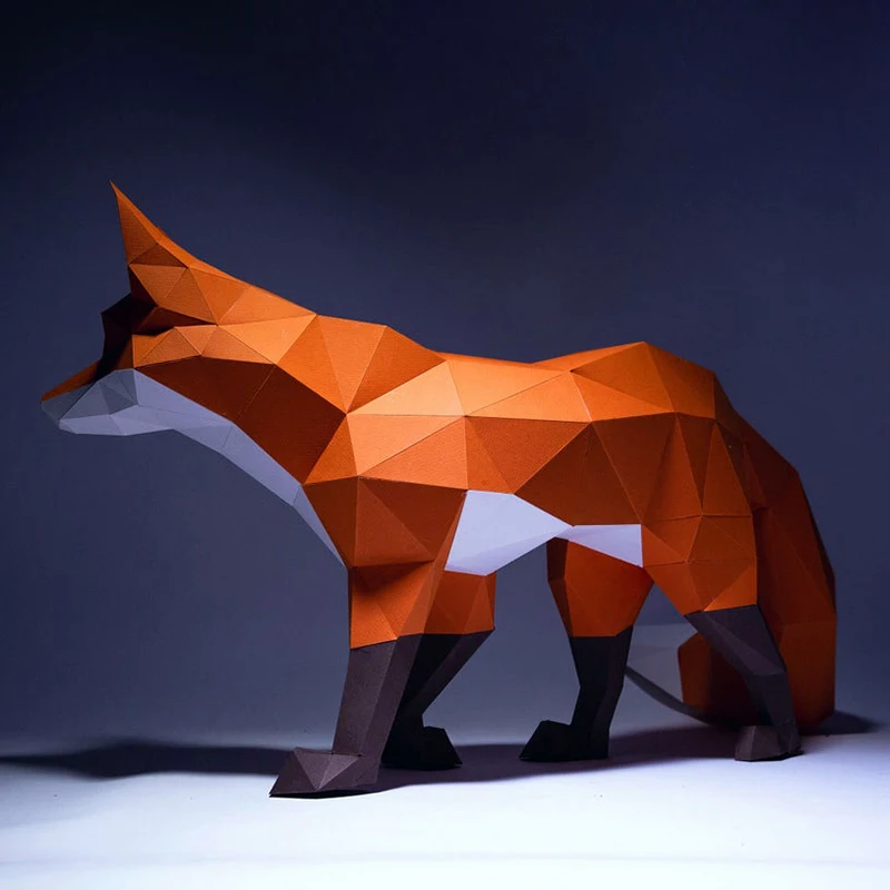 68 см лиса большая бумажная модель в виде животного украшение для коридора