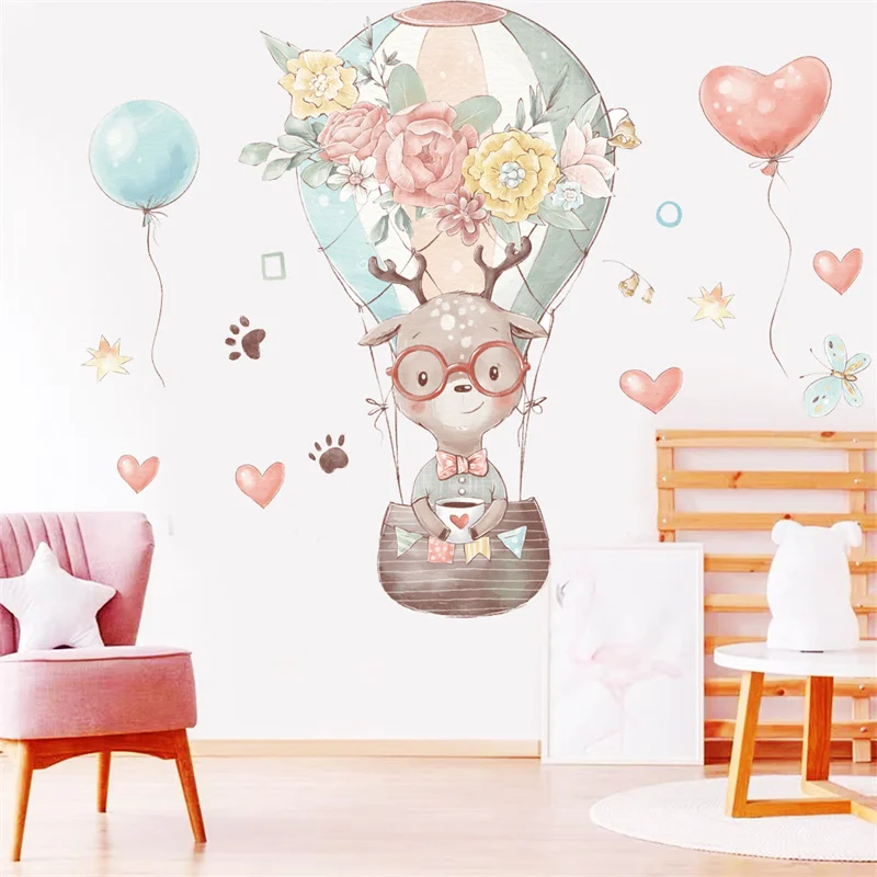 

Deer Balloon Heart Wall Stickers for Children Kids Rooms Girls Boys Baby Room Bedroom Decoration pegatinas de pared