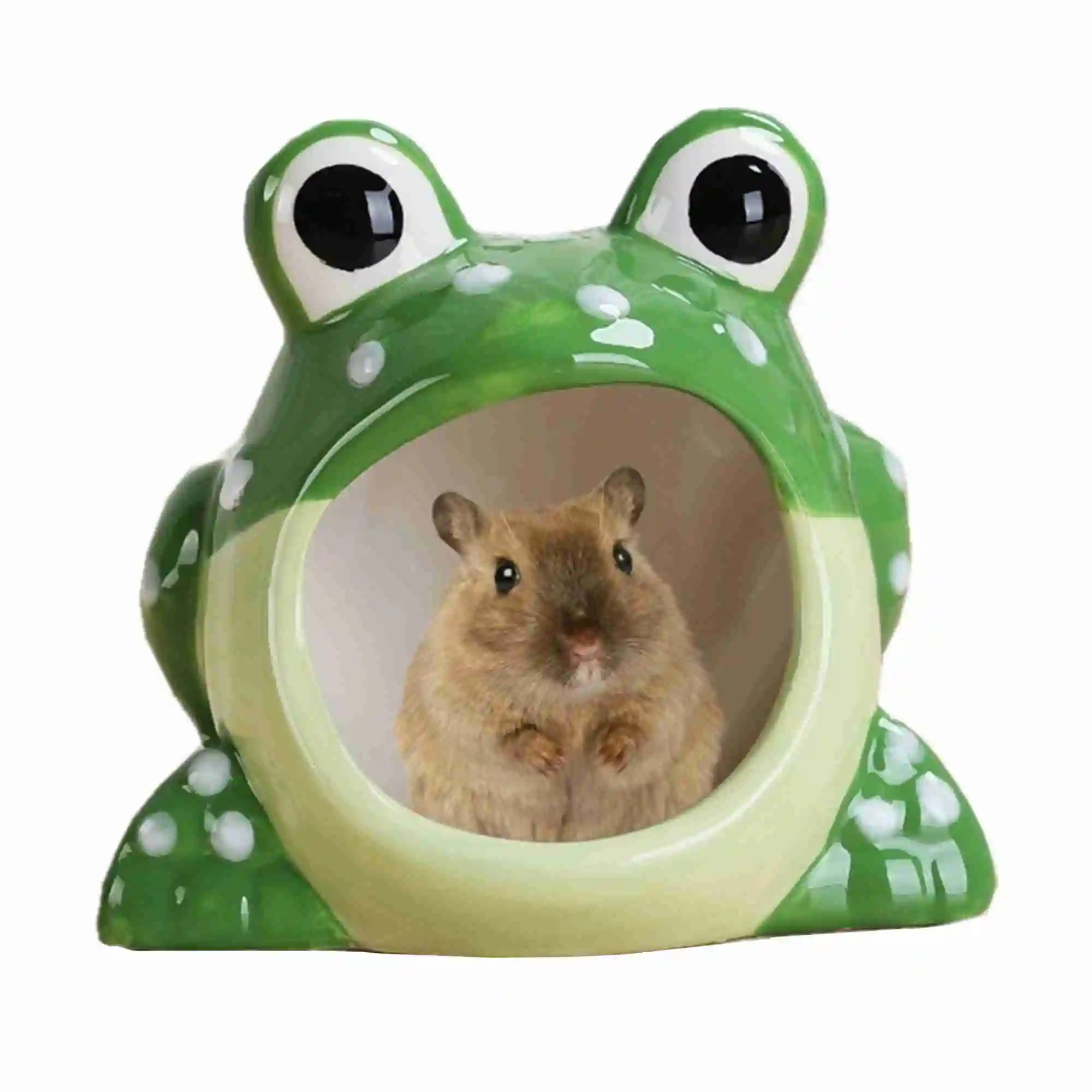 

Cartoon Cute shape Small animals nest ceramic hamster nest cooling pet house Mini animal bedroom frog piggy crafts Shark monkey