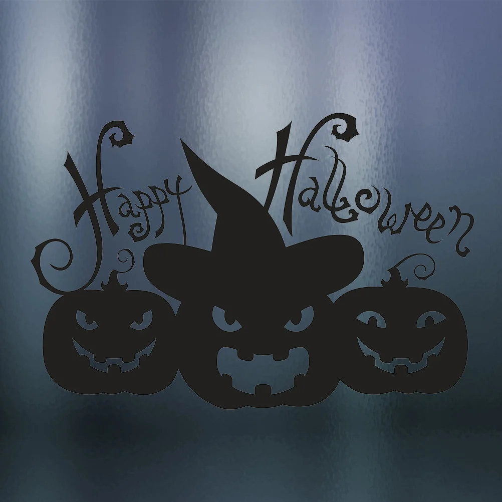 

Pumpkin Wallstickers Window Wallpaper Decal Decor Decorations Mural Clings Indoor Funny Silhouette Decals Double Sided Black