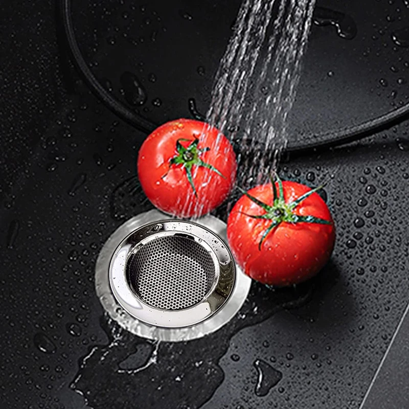 

Strainer Sink Sewer Filter Floor Drain Stainless Steel Waste Drain Hair Colanders Home Portable Bathtub Hair Catcher Stopper