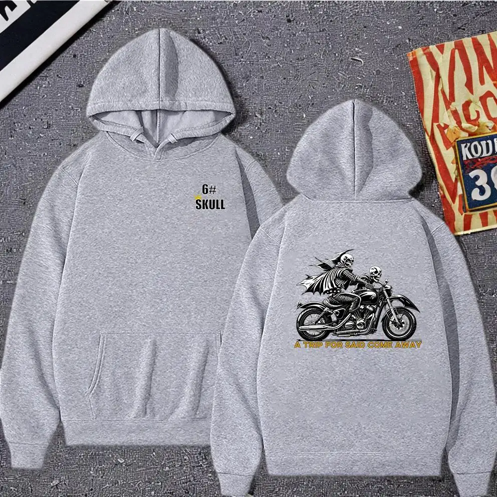 Толстовка мужская с принтом черепа Свободный свитшот уличный пуловер в стиле