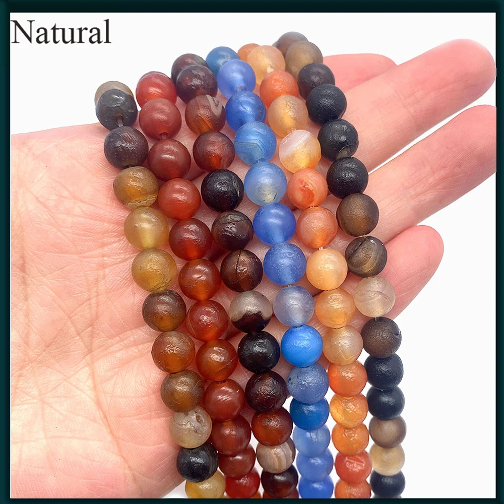 

1 Share Natural Stone Beads Agate Round Clear Jewelry Cute Women DIY Fashion Charm Bracelet Necklace Jewelry Women Gift 6-10mm