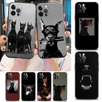 black dog dachshund doberman phone case for iphone 5 6 s 7 8 plus se 3 2020 2022 11 12 13 pro xs max mini xr x s case soft cover