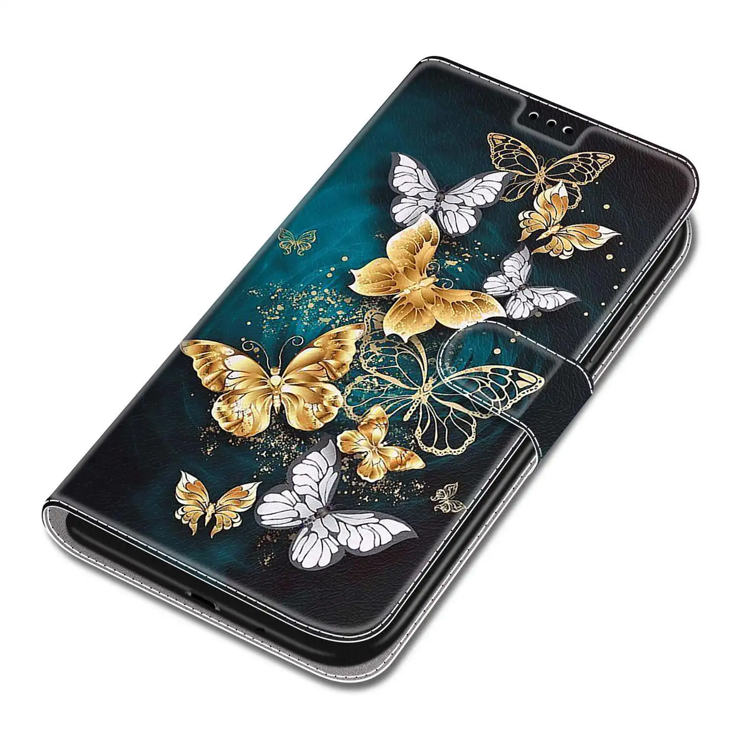 Butterfly Leather Flip Cover For Xiaomi Redmi 9 9A 9C 9T 10C Note 9 9S 10S 10T 11 Pro 11S 4G Wallet Card Holder Stand Book Cover