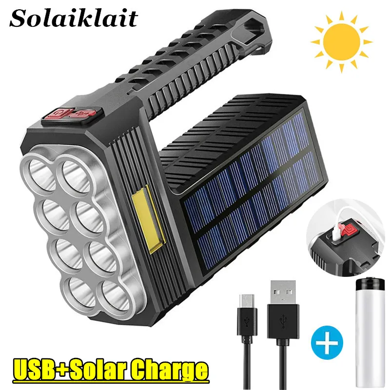 Светодиодные фонарики высокой мощности на солнечной батарее мощный яркий