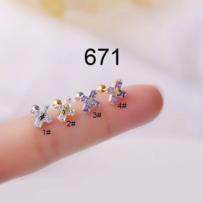 

1PC 20G Stainless Steel Earring Cartilage Helix Tagus Earring 6mm Stud Ear Rings Fashion Ear Piercing Jewelry for Women