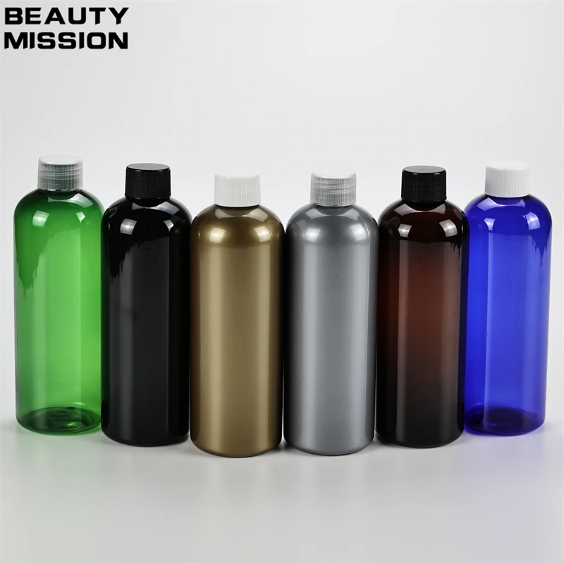 300ML X 20 Golden Plastic Round Shoulder Bottle With Screw Cap 300CC Makeup Toner Water Essential Oil Pure Dew Packaging Bottles