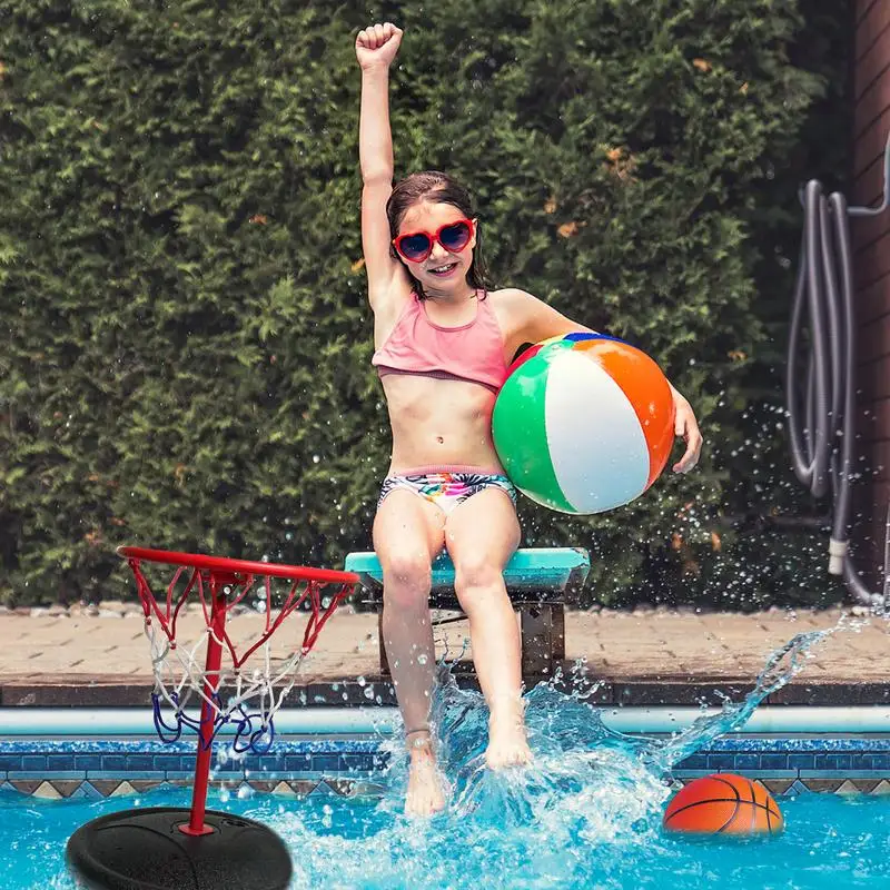 

Floating Basketball Hoop For Pool Poolside Basketball Hoops With Base Summer Water Games Swimming Pool Accessories Pool Toys For
