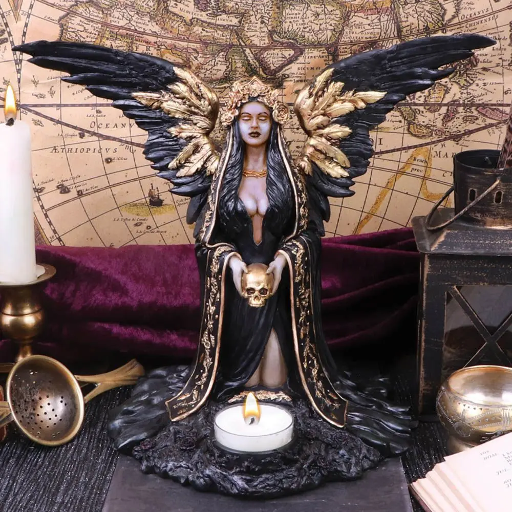 

Nordic Death Statue Aromatherapy Candlestick Ornament Crafts European Vintage Resin Ornament