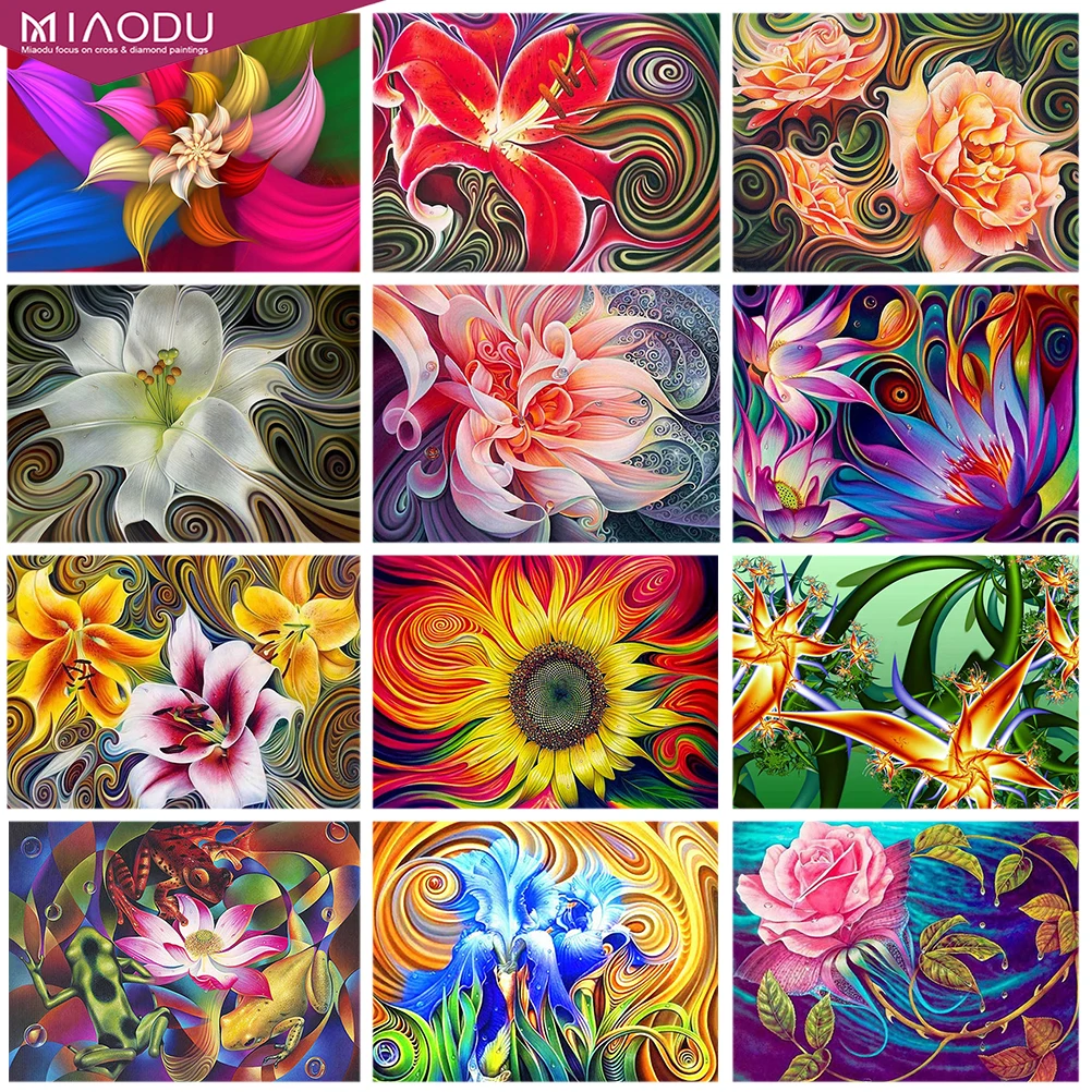 

Abstract Art Flower Diamond Painting Landscape Diamond Embroidery Cross Stitch Kits Mosaic Resin Round Drill Home Decor Gifts