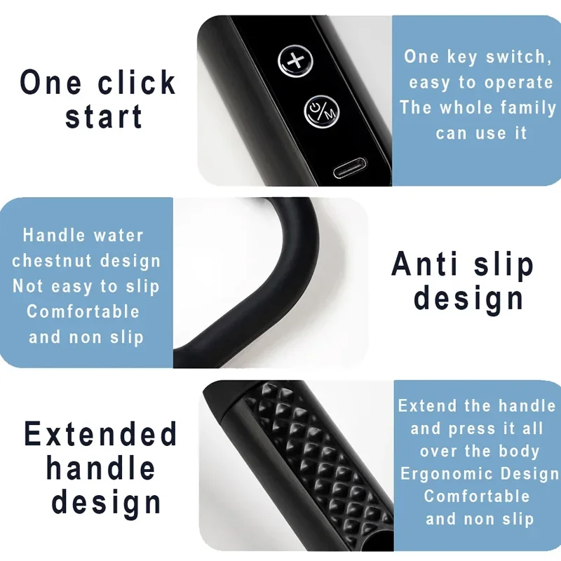 Пистолет для фасциального массажа с удлиненной ручкой высокочастотный