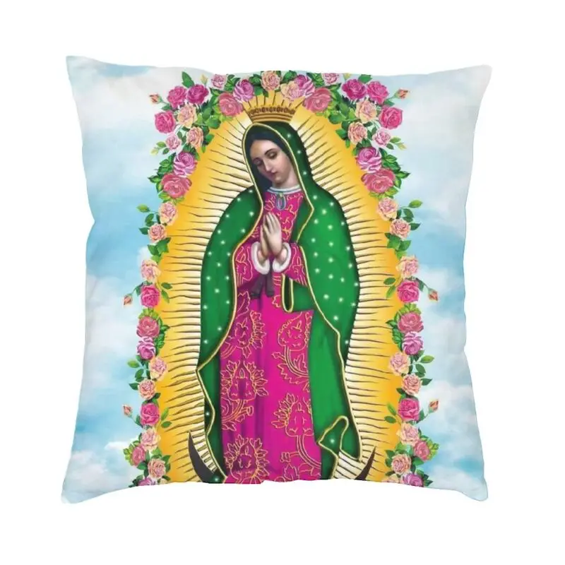 

Скандинавская Дева Гуадалупе, мексиканская Дева Мария, наволочка из полиэстера, католическая декоративная подушка для дома