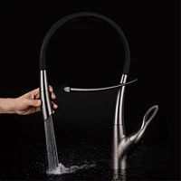 kitchen silicone magnetic suction faucet unique shape design single hole single handle cold and hot double control basin faucet