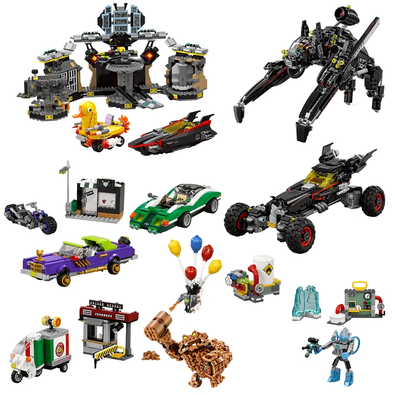 

Stock Super Bat Mobile Cave 10636 Scuttler 10635 Chariot 10634 Bricks Compatible 70908 70909 70905 Building Blocks Kids Toy Gift