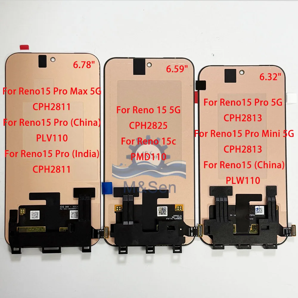 Оригинальный AMOLED-дисплей 6.32 дюйма для Oppo Reno15 Pro 5G CPH2813, LCD-экран 6.59 дюйма для Oppo Reno 15 5G CPH2825Reno 15c PMD110 с рамкой (art.: 3920daaabe338) - 3920daaabe338
