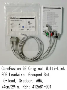 

Care Fusion GE Mu lti-Link E CG Lead wire. Gr ouped Set, 5-lead, Grabber, AHA, 74cm/29in. REF: 412681-001 new original