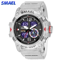 smael sports mens watches top brand luxury military alarm quartz watch men waterproof digital dual time display clock for male