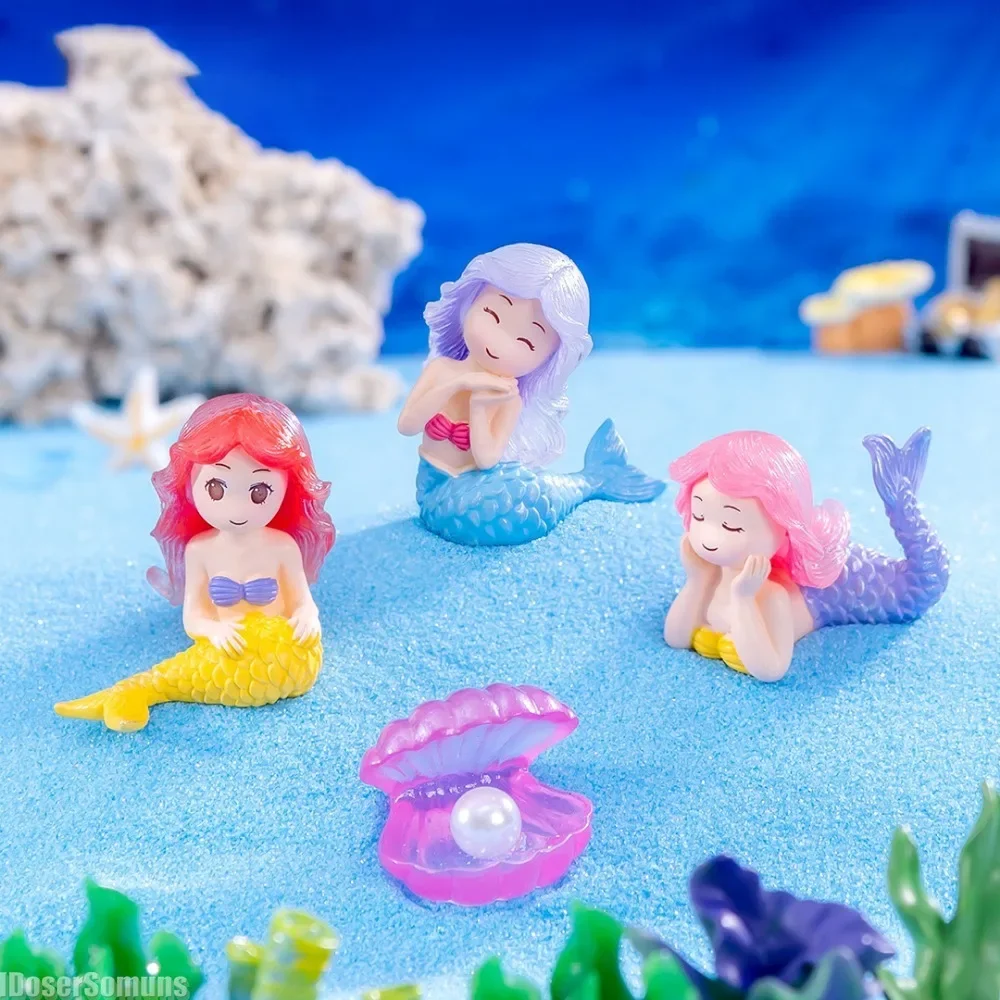 Мини-смола ручной работы микро миниатюрный орнамент русалки пейзажные фигурки