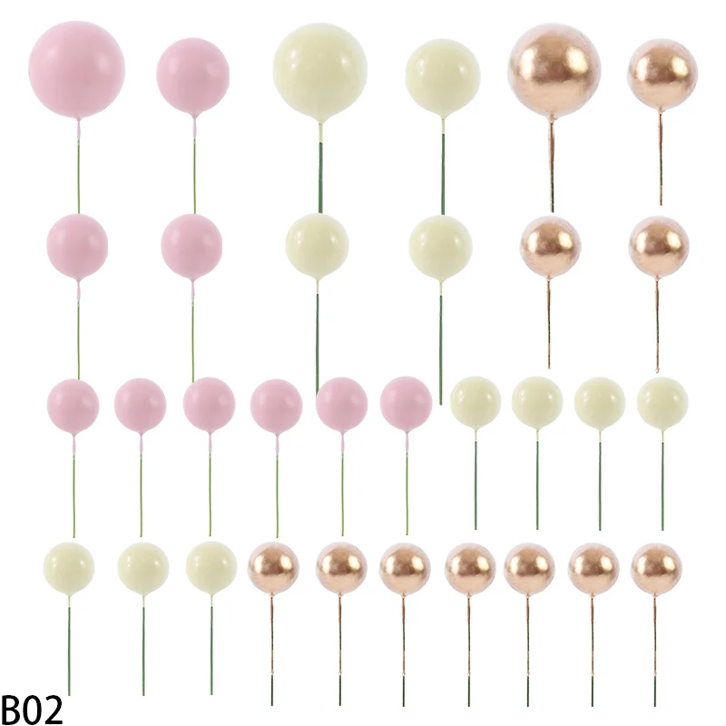 Топперы для торта CHIXINHAPPYONE 32 шт., розовые, белые, золотые