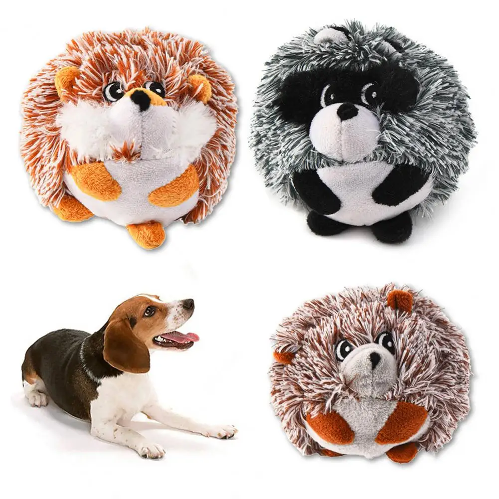 

Pet Sounding Toy Eco-friendly Lightweight Soft Raccoon Thorn Ball Dog Toy for Teddy Dog Toy Pet Plush Toy