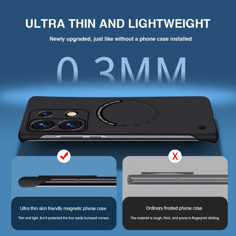 Фото Магнитный противоударный чехол для Redmi Note 13 Pro Plus Pro + 5G, тонкий жесткий ПК, защита камеры с беспроводной зарядкой, оригинальная задняя крышка №5