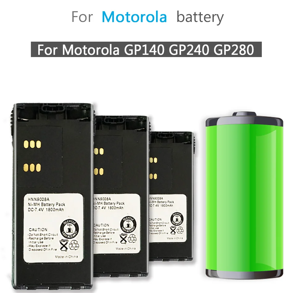 

HNN9009A 1800mAh Battery For Motorola GP140 GP240 GP280 GP640 HT750 HT1250 MTX8250 MTX950