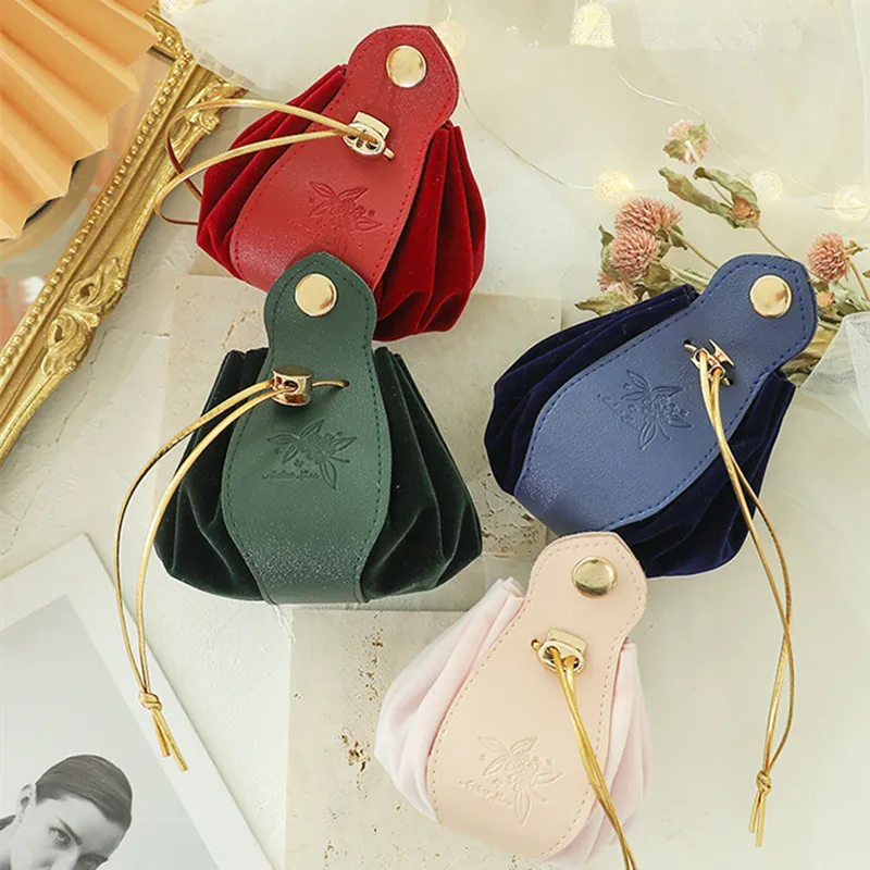 

1pc Drawstring Velvet Candy Dragee Bag Drawstring Pouch Jewelry Packaging Bag Wedding/Christmas Favor Pouches & Gift Bags