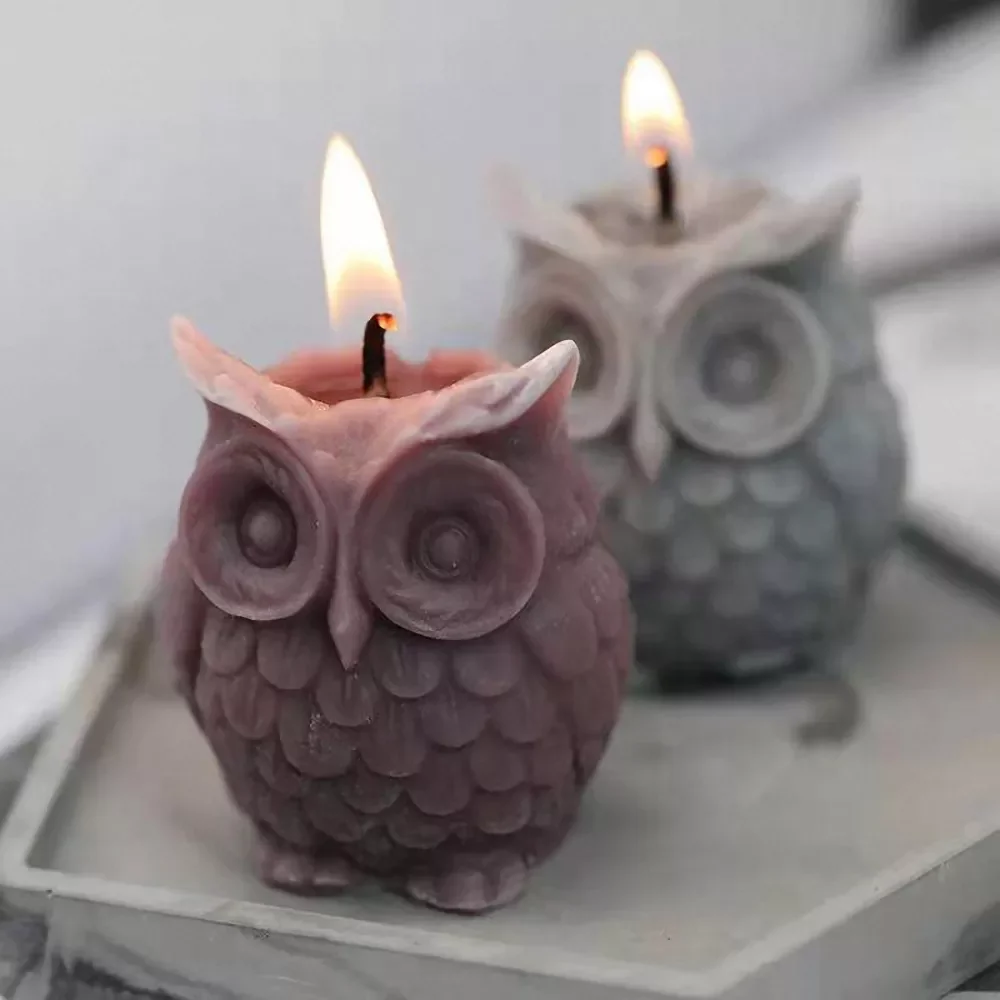 

NEW2023 3D Owl Candle Molds Silicone Mould for Candle Making DIY Handmade Resin Molds for Plaster Wax Tools Chocolate Cake Bakew