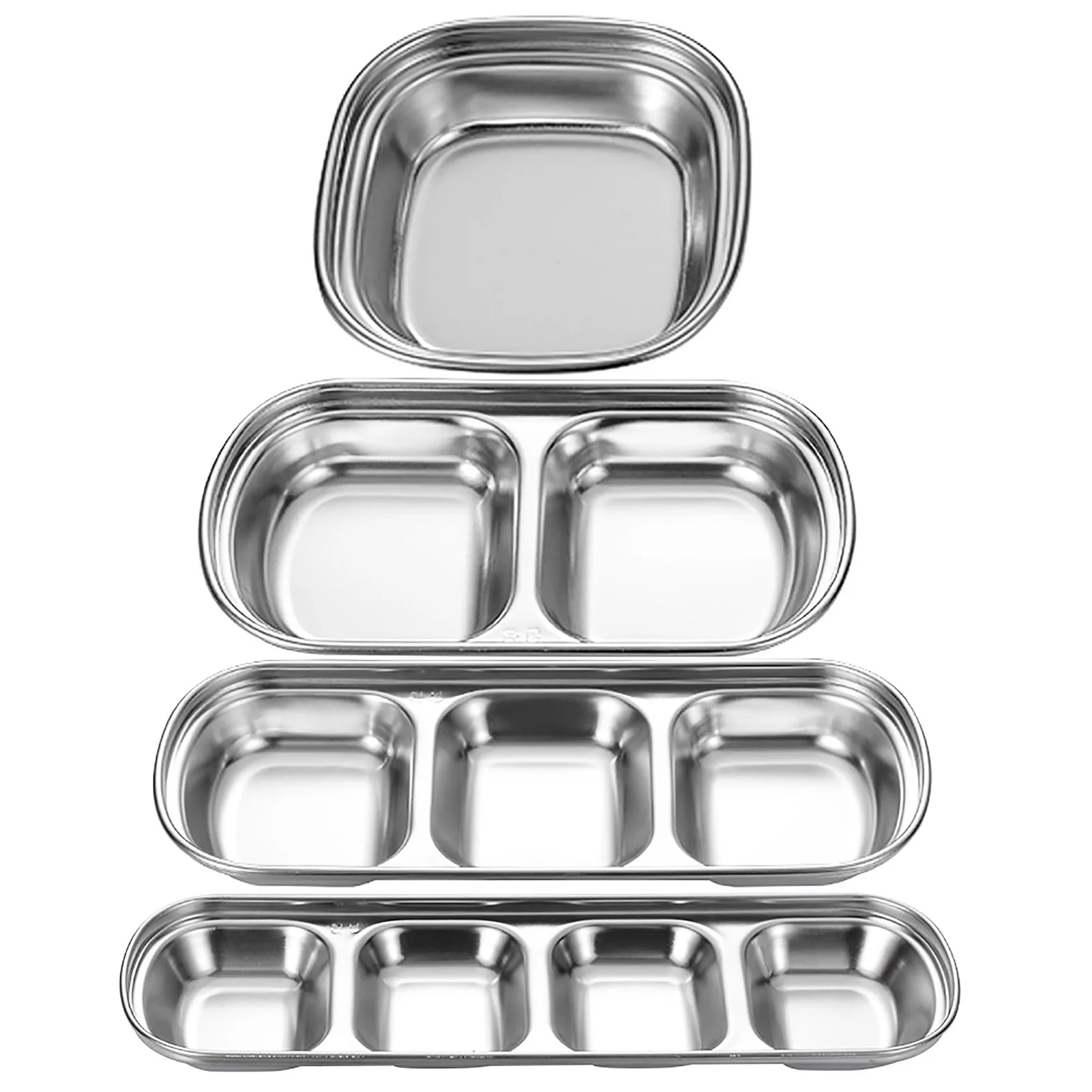 

4Pcs Stainless Steel Square Stackable Seasoning Sauce Dishes Sushi Dipping Bowl Saucers Mini Appetizer Plates