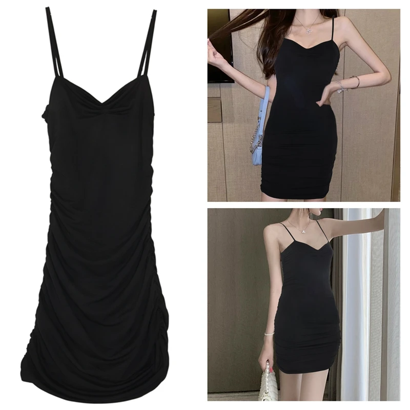

Sexy Bodycon Bandage Dress Women Spaghetti Strap Sheath Mini Dress Casual Party Halter Dress