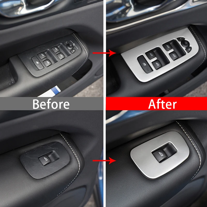 Фото Для Volvo XC60 2018 2019 2020 2021 2022 2023 2024 2025 автомобильное стекло переключатель подъема панель декоративная крышка аксессуары №2