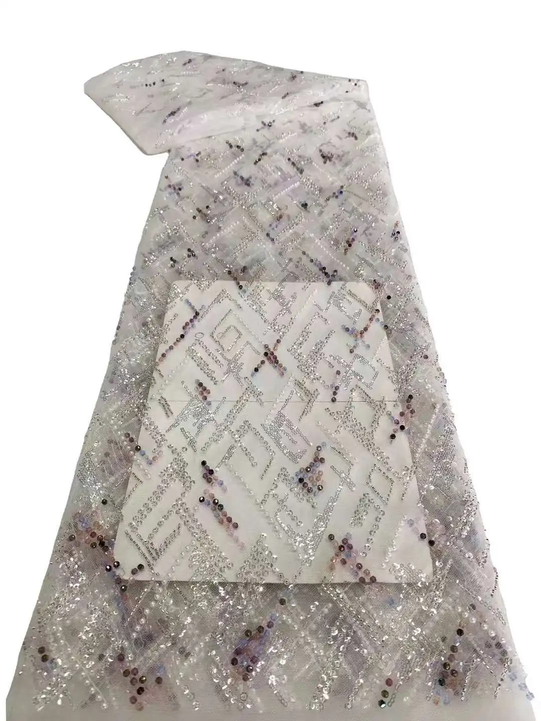 Африканские бусины кружевная ткань 2024 высококачественное кружево нигерийские