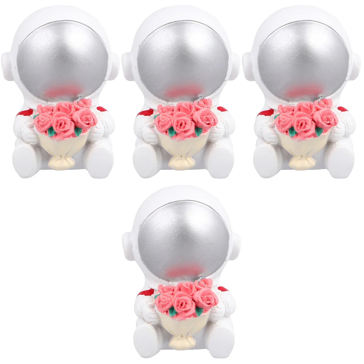 

4x Cake Decoration Resin Figurines Tabletop Decoration Astronaut Figurine Astronaut Decor Spaceman Figurine