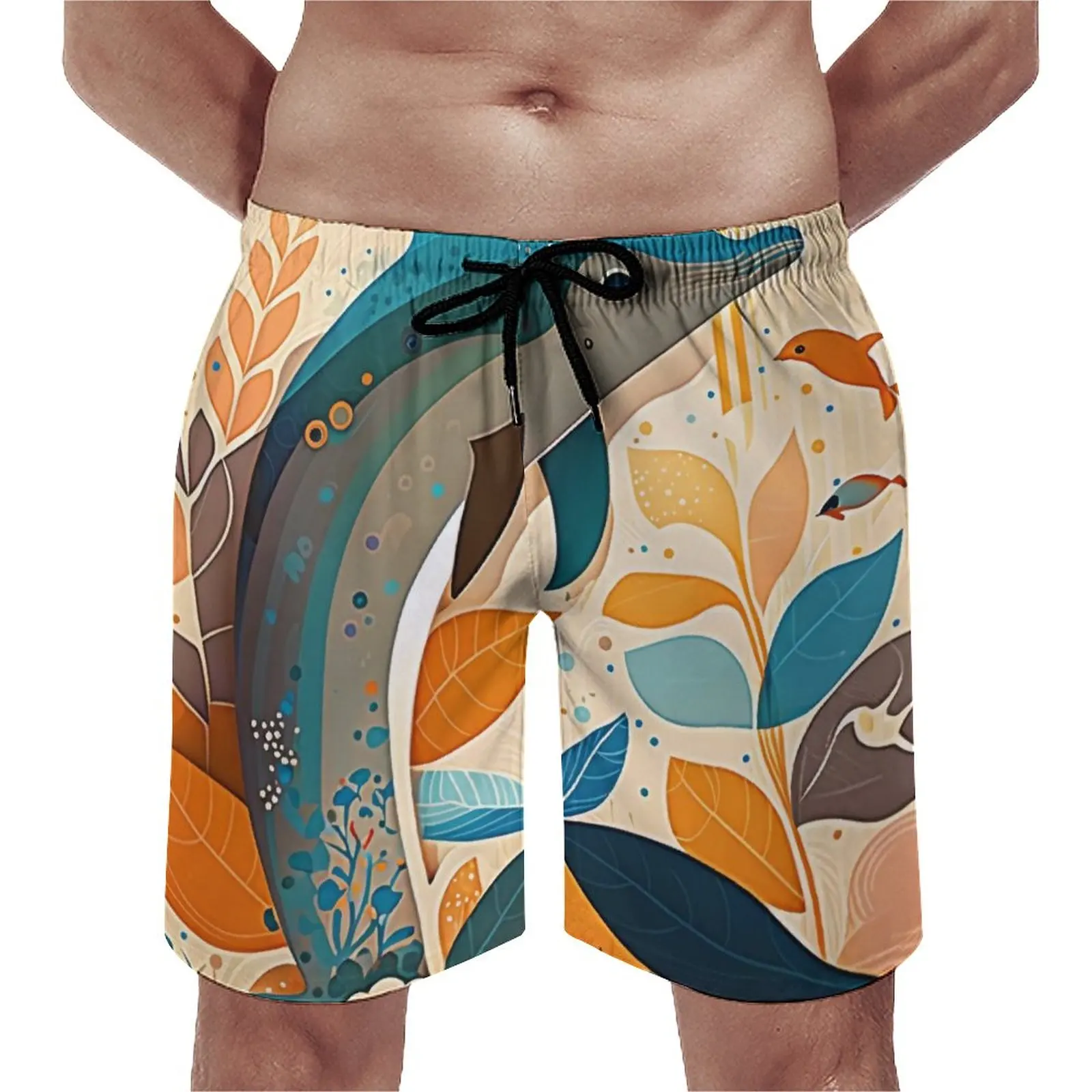 

Dolphin Gym Shorts Summer Modern Art Style Cute Beach Short Pants Men Sports Comfortable Graphic Beach Trunks