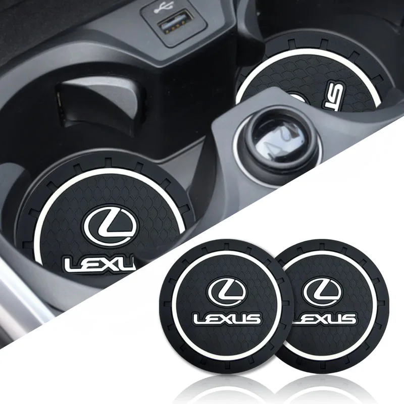 

2pcs New Car Emblem Non-slip Pad Cup Holder Mat for Lexus RX 300 IS 250 300 GX 400 460 UX 200 NX LX GS ES Auto Interior