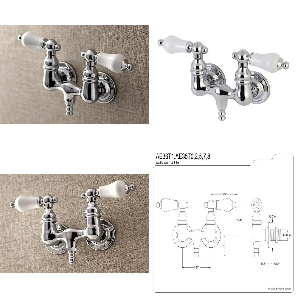 

Gorgeous Polished Chrome Vintage 3-3/8 Inch Wall Mount Aqua Tub Faucet Sprayer for Your Home