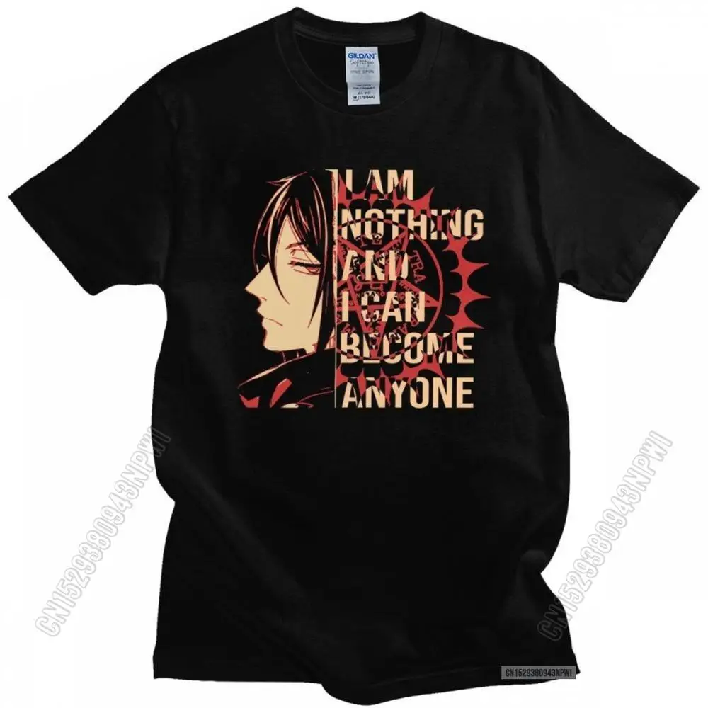 

Classic Mens Anime Manga T Shirt Black Butler T-Shirt Fashion Cotton Tshirt Printed Sebastian Michaelis Tee Tops Streetwear
