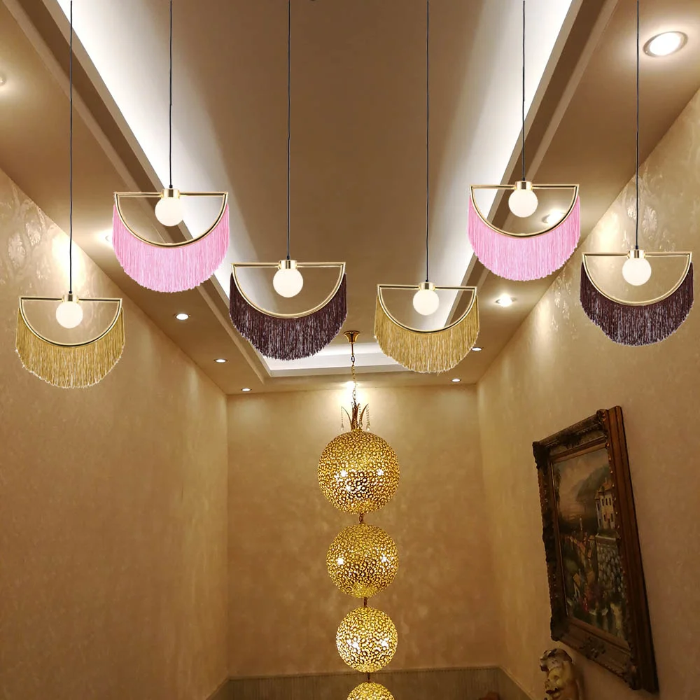 

Скандинавский подвесной светильник в стиле постмодерн с кисточками, роскошный подвесной светильник для отеля, ресторана, гостиной, свадьбы...