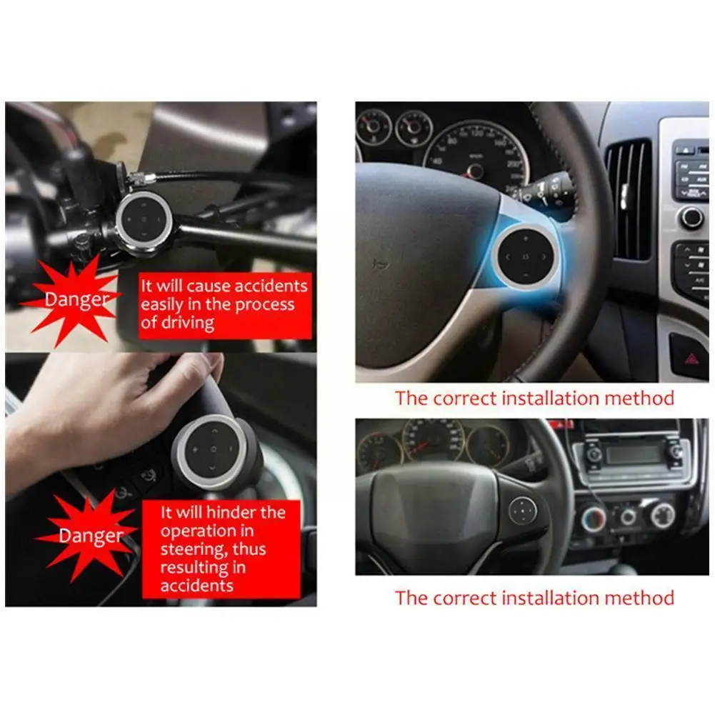 

Wireless Bluetooth Media Car Steering Wheel Controllor Media Steering Remote MP3 Button Wheel Control Control Remote W9H8