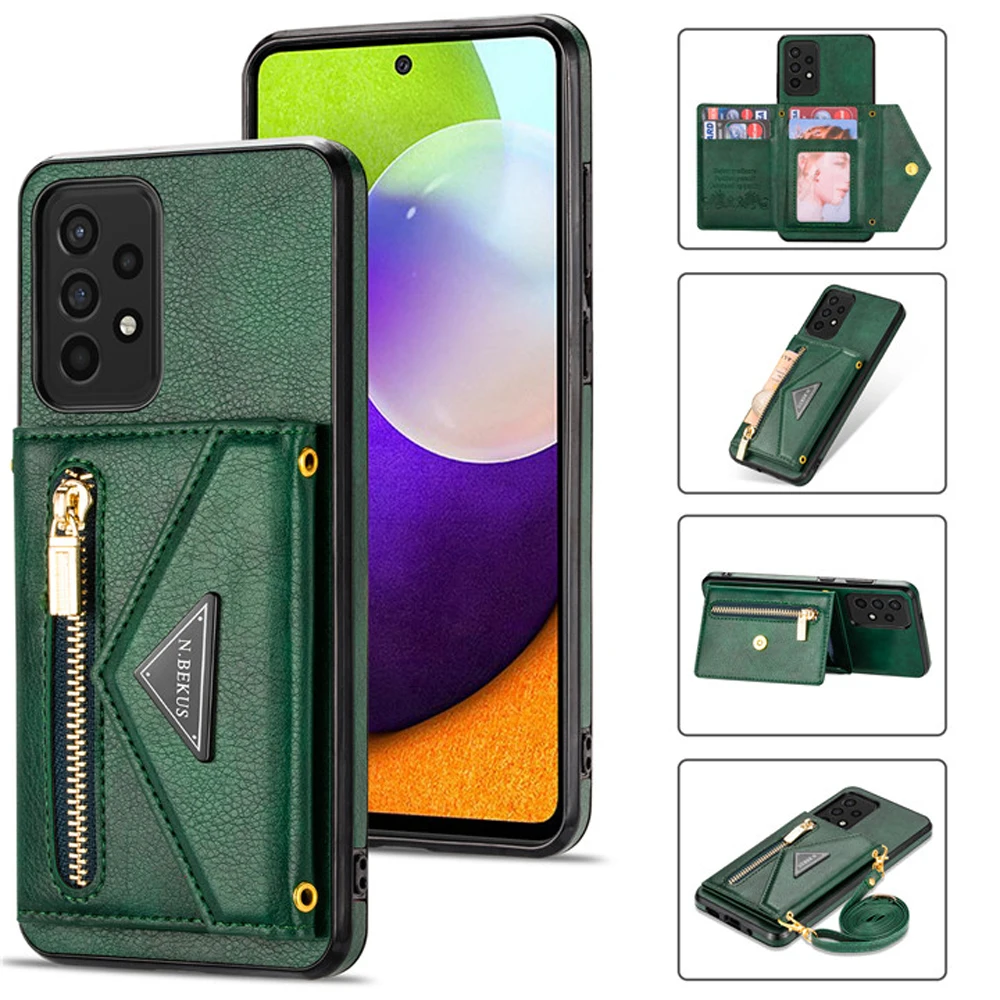 

For Samsung Galaxy A53 A52S A 72 5G Zipper Wallet Case Leather Card Holder Back Cover for Galaxy A52 Case A12 A 51 71 M12 Etui