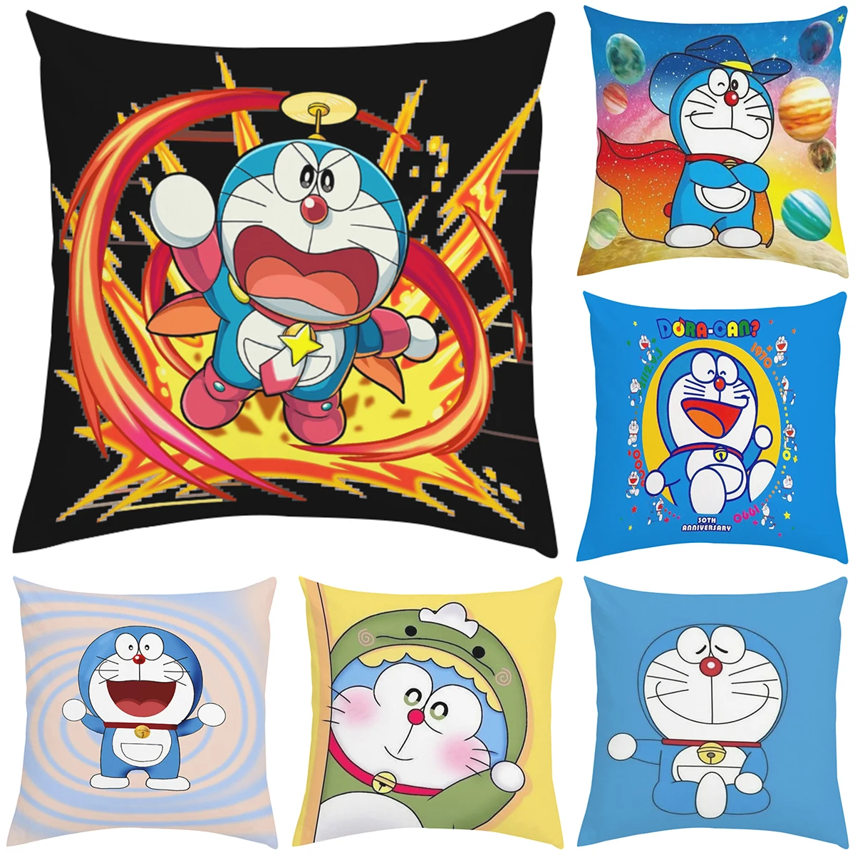 

Anime Pillow Covers Free Shipping Doraemon Decorative Cushion Cover Pillowcase Cushions Home Decor Pillowcases 50x50 Pilow Cases
